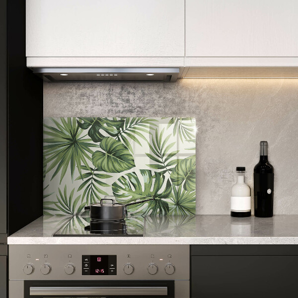 Osłona na płytę indukcyjną Ilustracja liście monstery