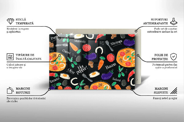 Osłona na płytę indukcyjną Ilustracja jedzenie