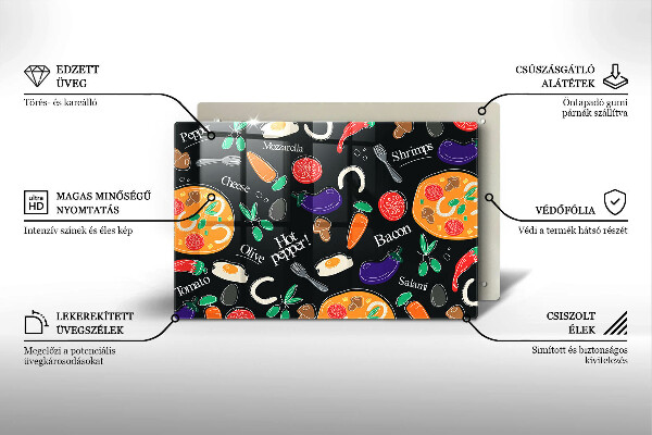 Osłona na płytę indukcyjną Ilustracja jedzenie