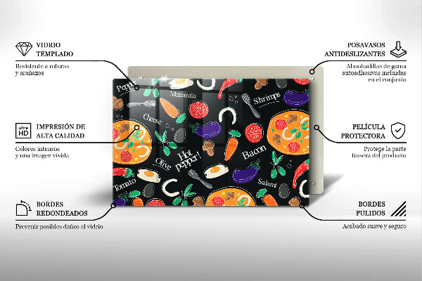 Osłona na płytę indukcyjną Ilustracja jedzenie