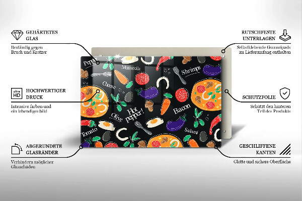 Osłona na płytę indukcyjną Ilustracja jedzenie