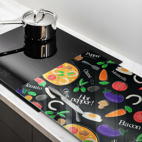 Osłona na płytę indukcyjną Ilustracja jedzenie