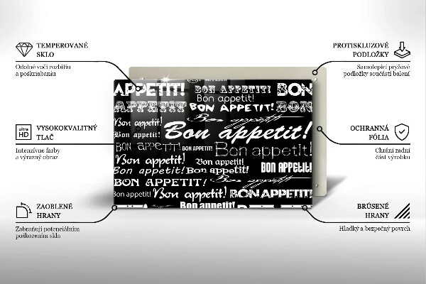 Osłona na płytę indukcyjną Kuchnia napisy Bon appetit
