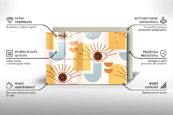 Osłona na płytę indukcyjną Boho wzór oczy