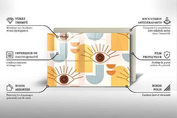 Osłona na płytę indukcyjną Boho wzór oczy
