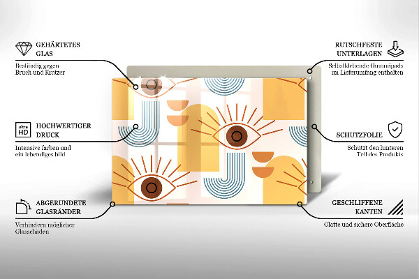 Osłona na płytę indukcyjną Boho wzór oczy