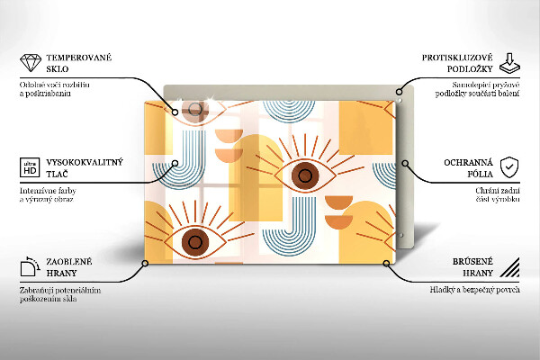 Osłona na płytę indukcyjną Boho wzór oczy
