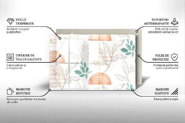 Osłona na płytę indukcyjną Boho wzór liście