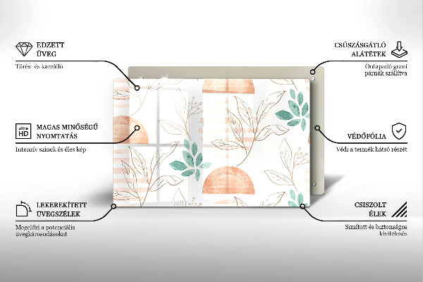 Osłona na płytę indukcyjną Boho wzór liście