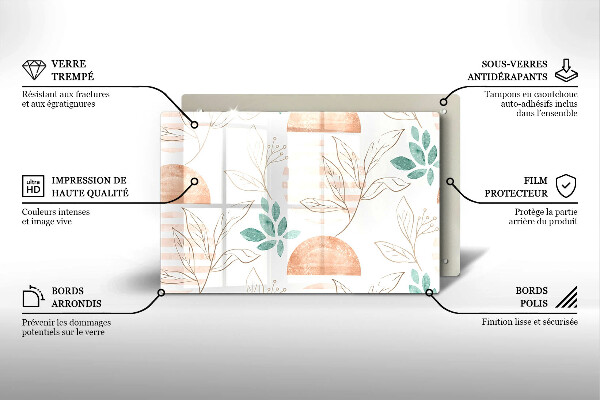 Osłona na płytę indukcyjną Boho wzór liście