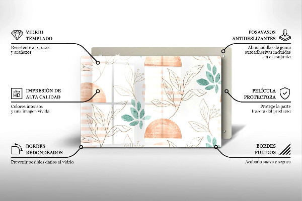 Osłona na płytę indukcyjną Boho wzór liście