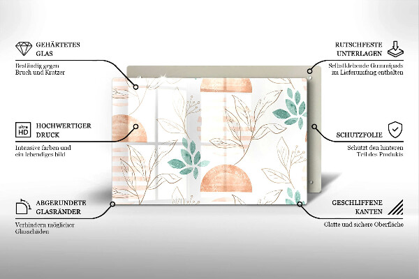 Osłona na płytę indukcyjną Boho wzór liście