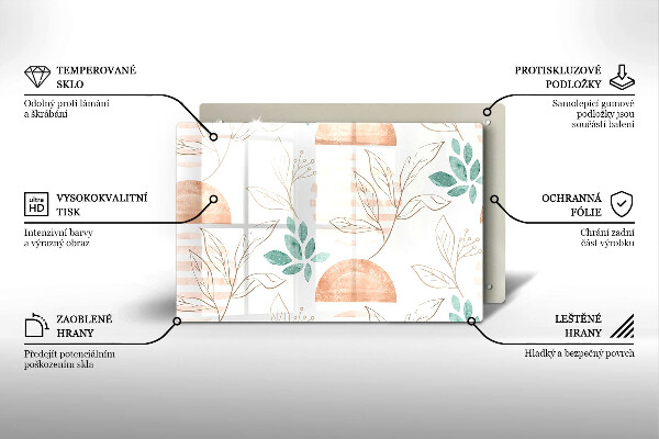 Osłona na płytę indukcyjną Boho wzór liście