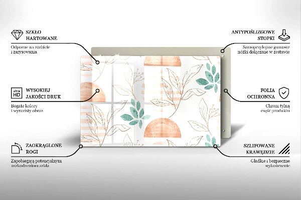 Osłona na płytę indukcyjną Boho wzór liście