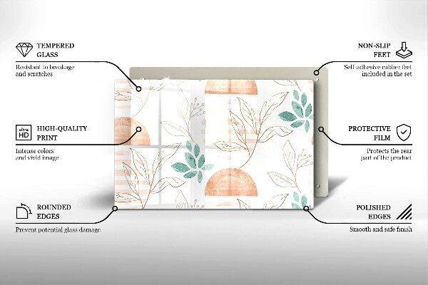 Osłona na płytę indukcyjną Boho wzór liście