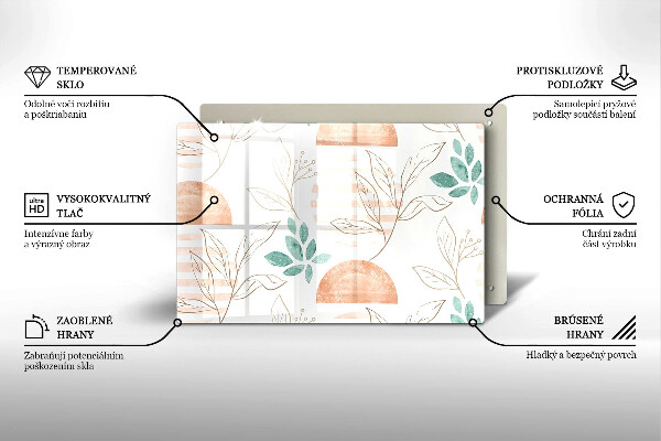 Osłona na płytę indukcyjną Boho wzór liście