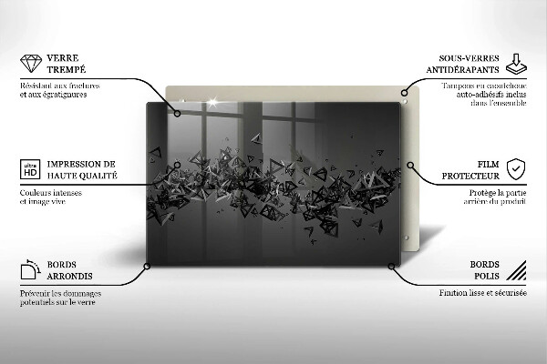 Osłona na płytę indukcyjną Abstrakcja kształty 3D