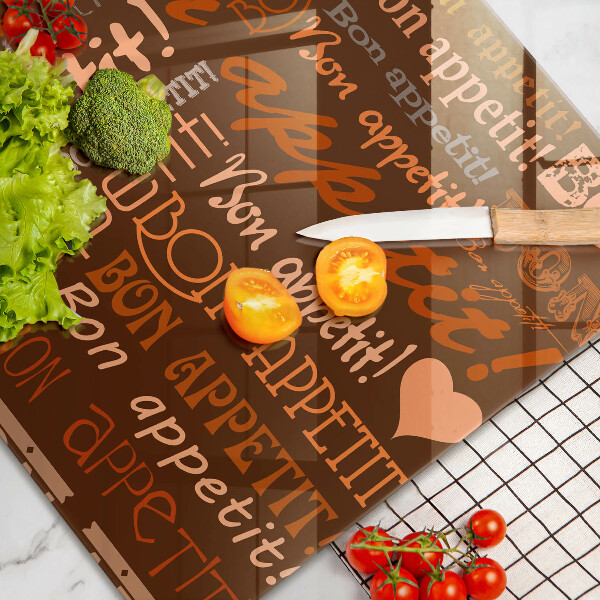 Osłona na płytę indukcyjną Napisy Bon appetit