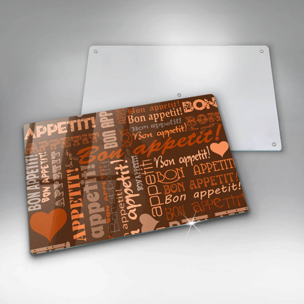 Osłona na płytę indukcyjną Napisy Bon appetit