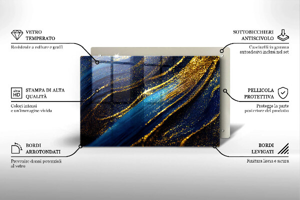Osłona płyty indukcyjnej Granatowa abstrakcja