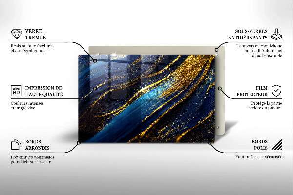 Osłona płyty indukcyjnej Granatowa abstrakcja