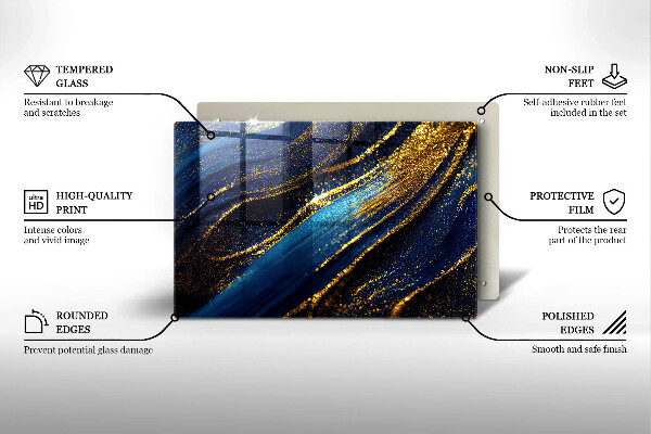 Osłona płyty indukcyjnej Granatowa abstrakcja