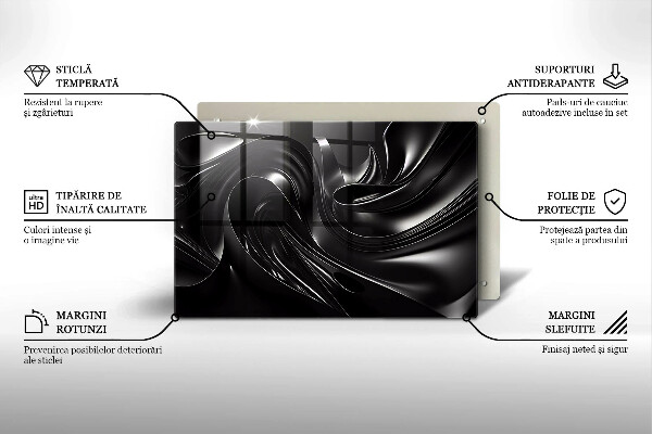 Osłona płyty indukcyjnej Abstrakcja czarna masa