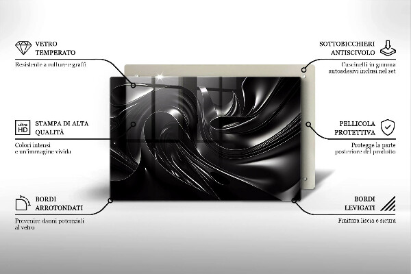 Osłona płyty indukcyjnej Abstrakcja czarna masa