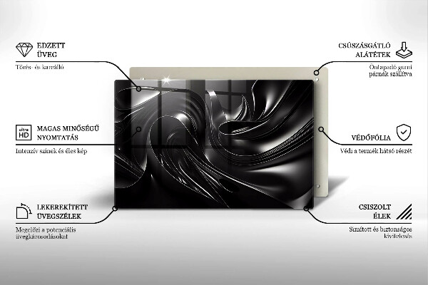 Osłona płyty indukcyjnej Abstrakcja czarna masa