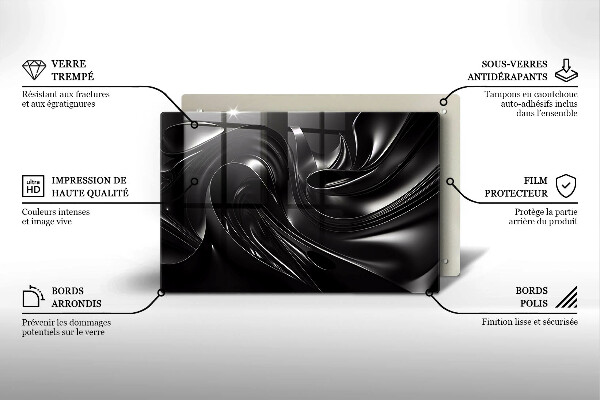 Osłona płyty indukcyjnej Abstrakcja czarna masa
