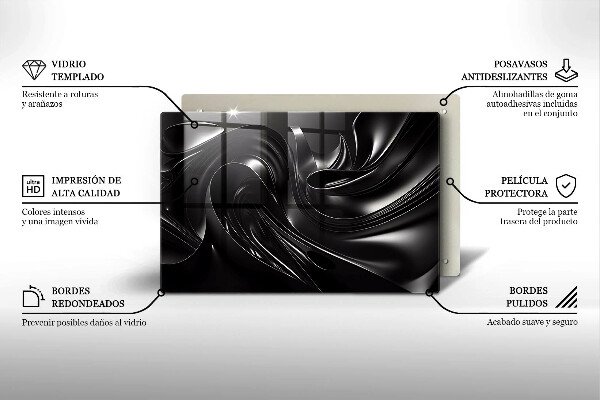 Osłona płyty indukcyjnej Abstrakcja czarna masa