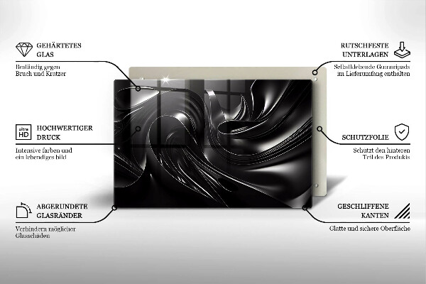 Osłona płyty indukcyjnej Abstrakcja czarna masa