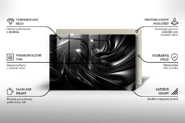 Osłona płyty indukcyjnej Abstrakcja czarna masa