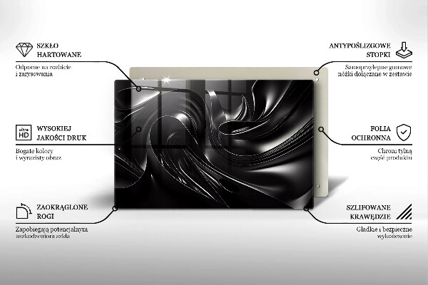 Osłona płyty indukcyjnej Abstrakcja czarna masa