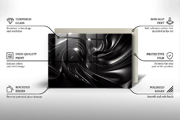 Osłona płyty indukcyjnej Abstrakcja czarna masa