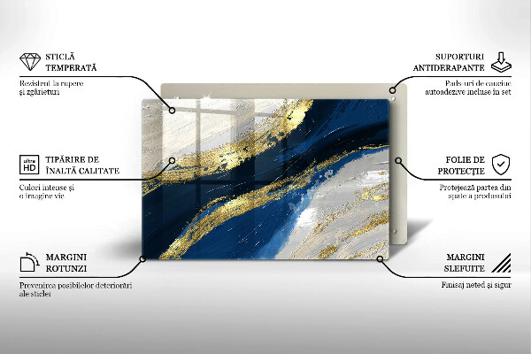 Osłona płyty indukcyjnej Tekstura ze złotem