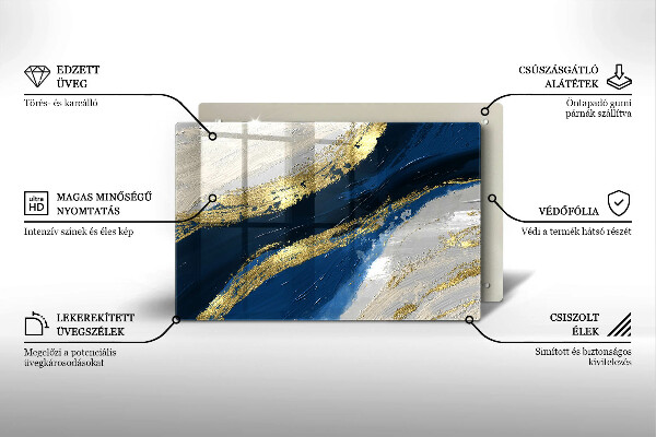 Osłona płyty indukcyjnej Tekstura ze złotem