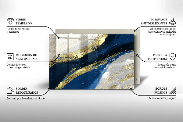 Osłona płyty indukcyjnej Tekstura ze złotem