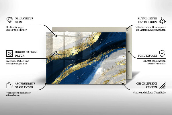 Osłona płyty indukcyjnej Tekstura ze złotem