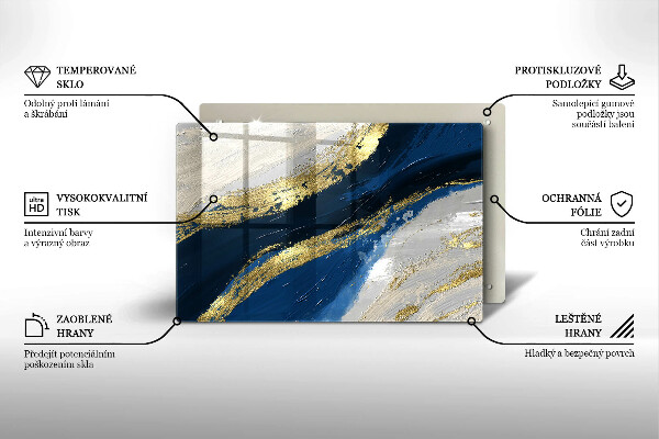 Osłona płyty indukcyjnej Tekstura ze złotem