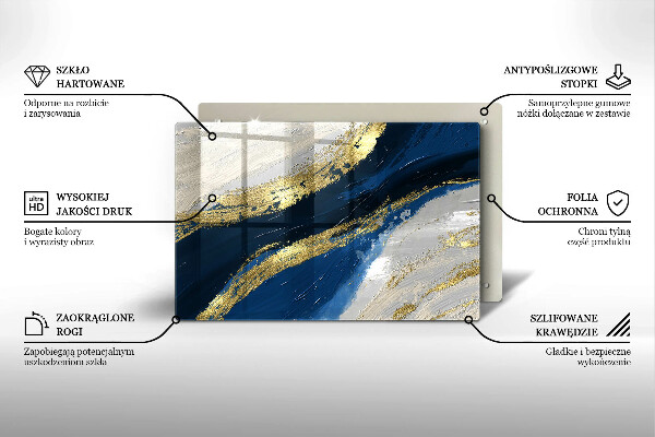 Osłona płyty indukcyjnej Tekstura ze złotem
