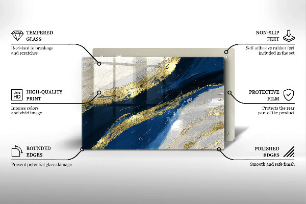 Osłona płyty indukcyjnej Tekstura ze złotem