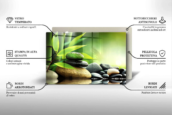 Osłona płyty indukcyjnej Zen bambus kamienie