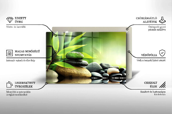 Osłona płyty indukcyjnej Zen bambus kamienie