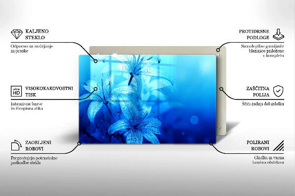 Osłona płyty indukcyjnej Błękitne kwiaty