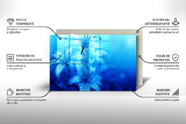Osłona płyty indukcyjnej Błękitne kwiaty