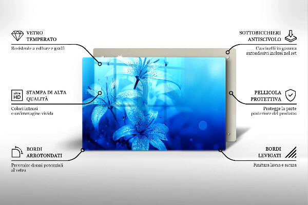 Osłona płyty indukcyjnej Błękitne kwiaty