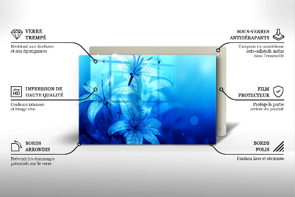 Osłona płyty indukcyjnej Błękitne kwiaty
