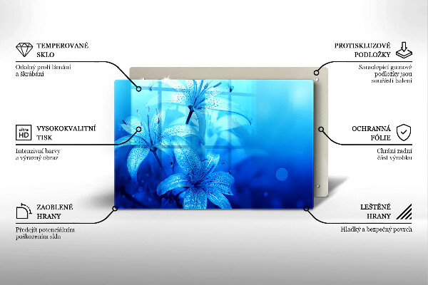 Osłona płyty indukcyjnej Błękitne kwiaty