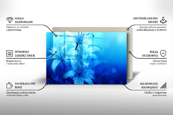 Osłona płyty indukcyjnej Błękitne kwiaty